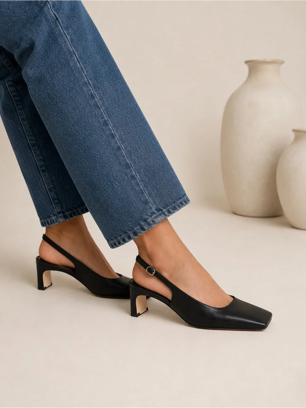 Aeyde Eliza Nappa Leather Black Heels